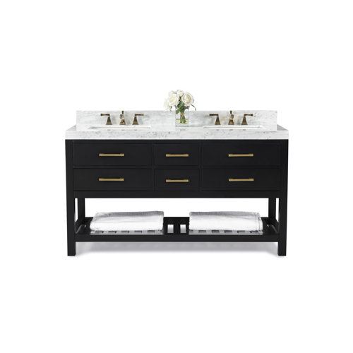 Sand & Stable Carrie 60'' Double Bathroom Vanity with Marble Top